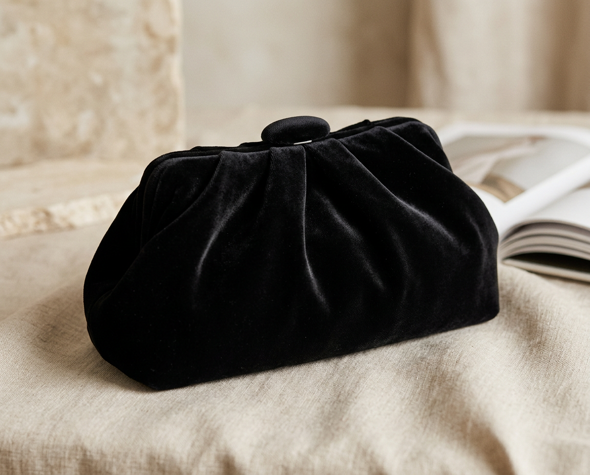 Velvet Noir — borsa da cerimonia in pura seta artigianale Wanda Bellotti