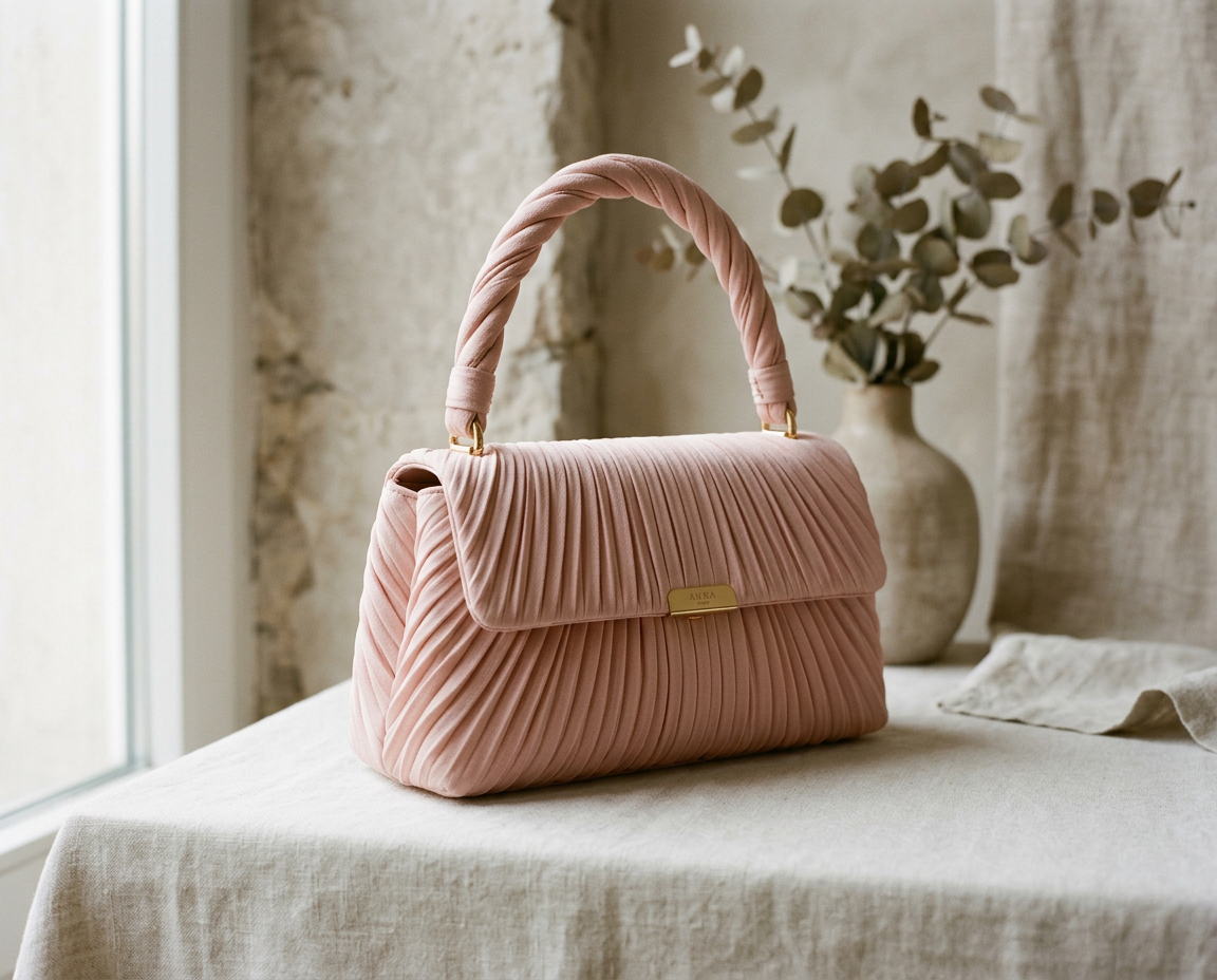 Baguette Blush — borsa da cerimonia in pura seta artigianale Wanda Bellotti