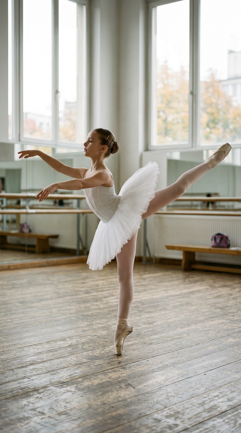 Bianco Classico — costume da danza per bambina, atelier Wanda Bellotti
