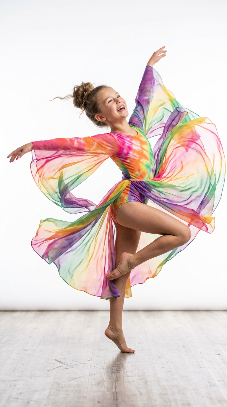 Arcobaleno — costume da danza per bambina, atelier Wanda Bellotti
