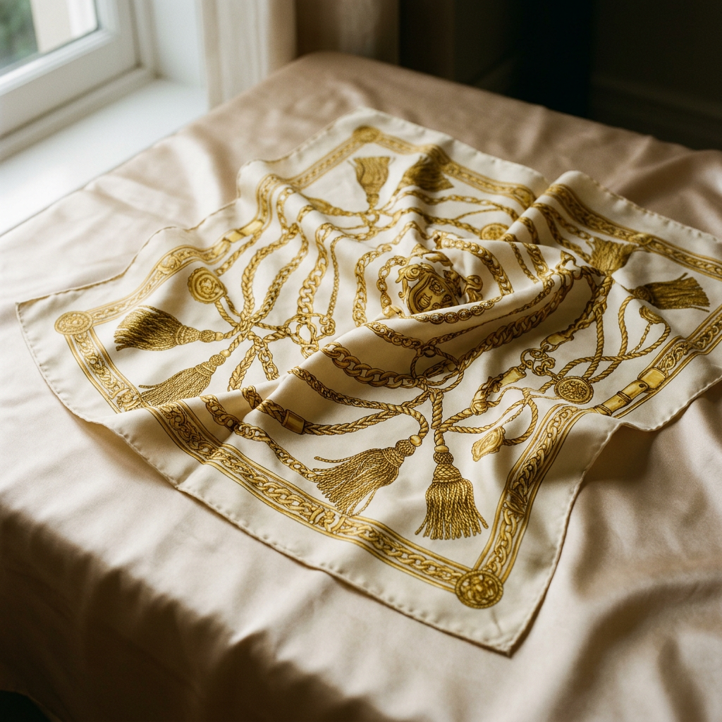 Catene Avorio — foulard in seta con stampa couture Wanda Bellotti