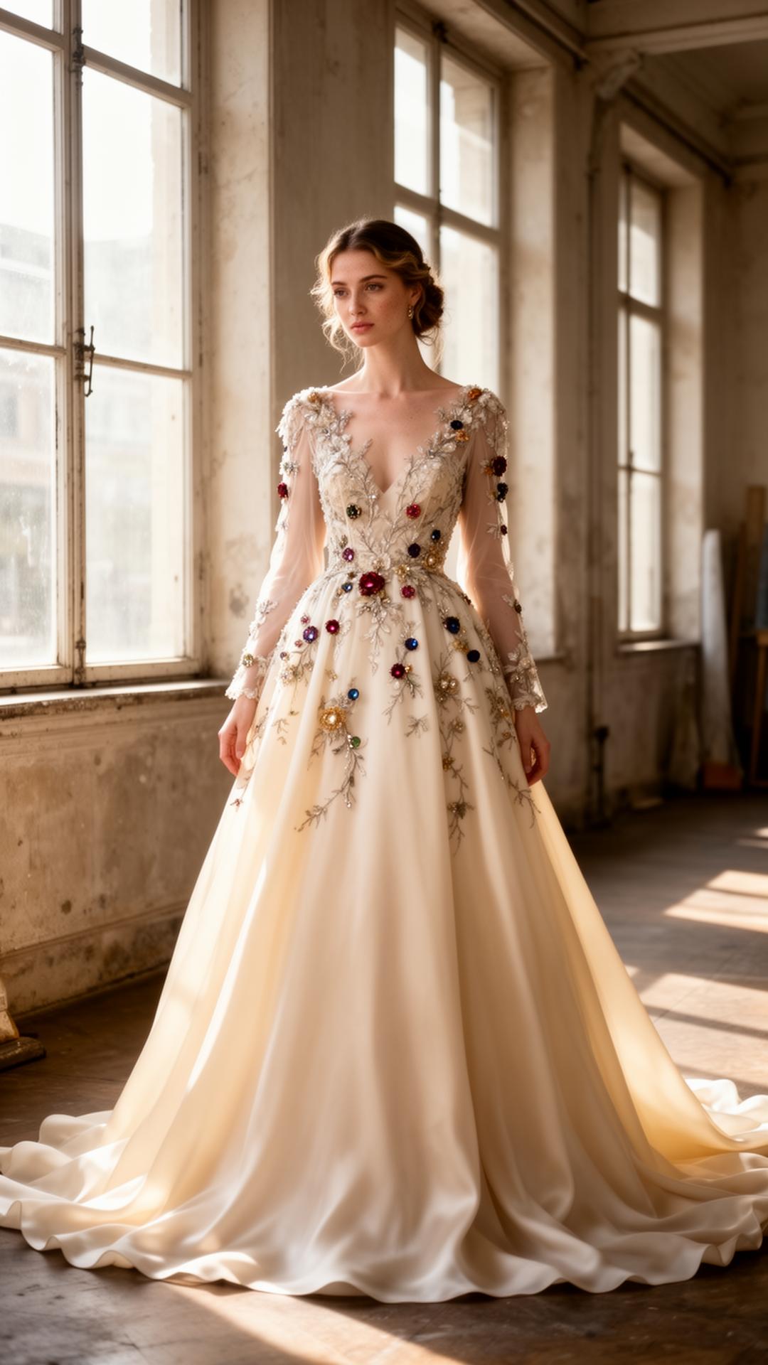 Abito da sposa couture firmato Wanda Bellotti — alta sartoria italiana