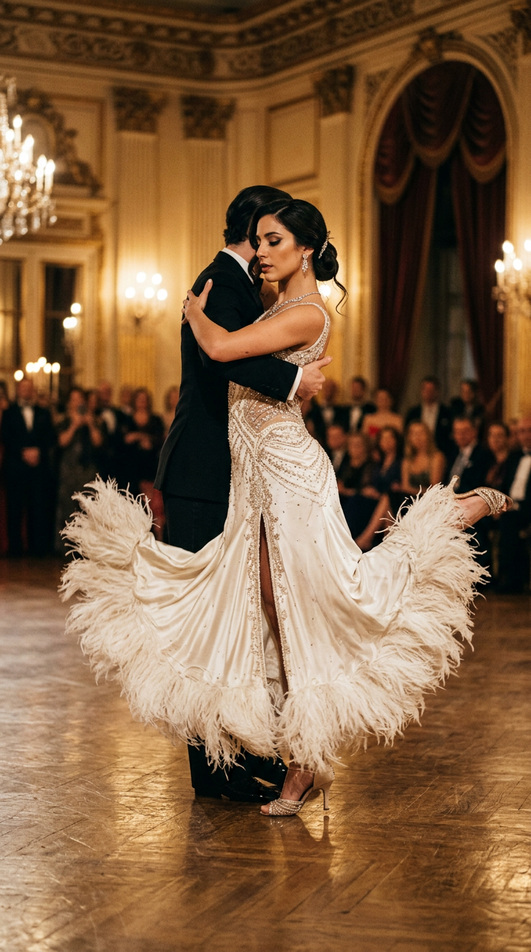 Avorio Couture — abito da tango su misura, atelier Wanda Bellotti